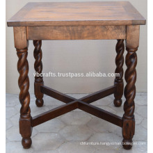 Solid Mango Wood Dining Table Carved Legs